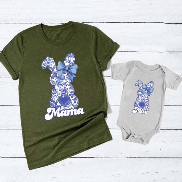 Bunny Coquette Bow Mom&Me Matching Tees