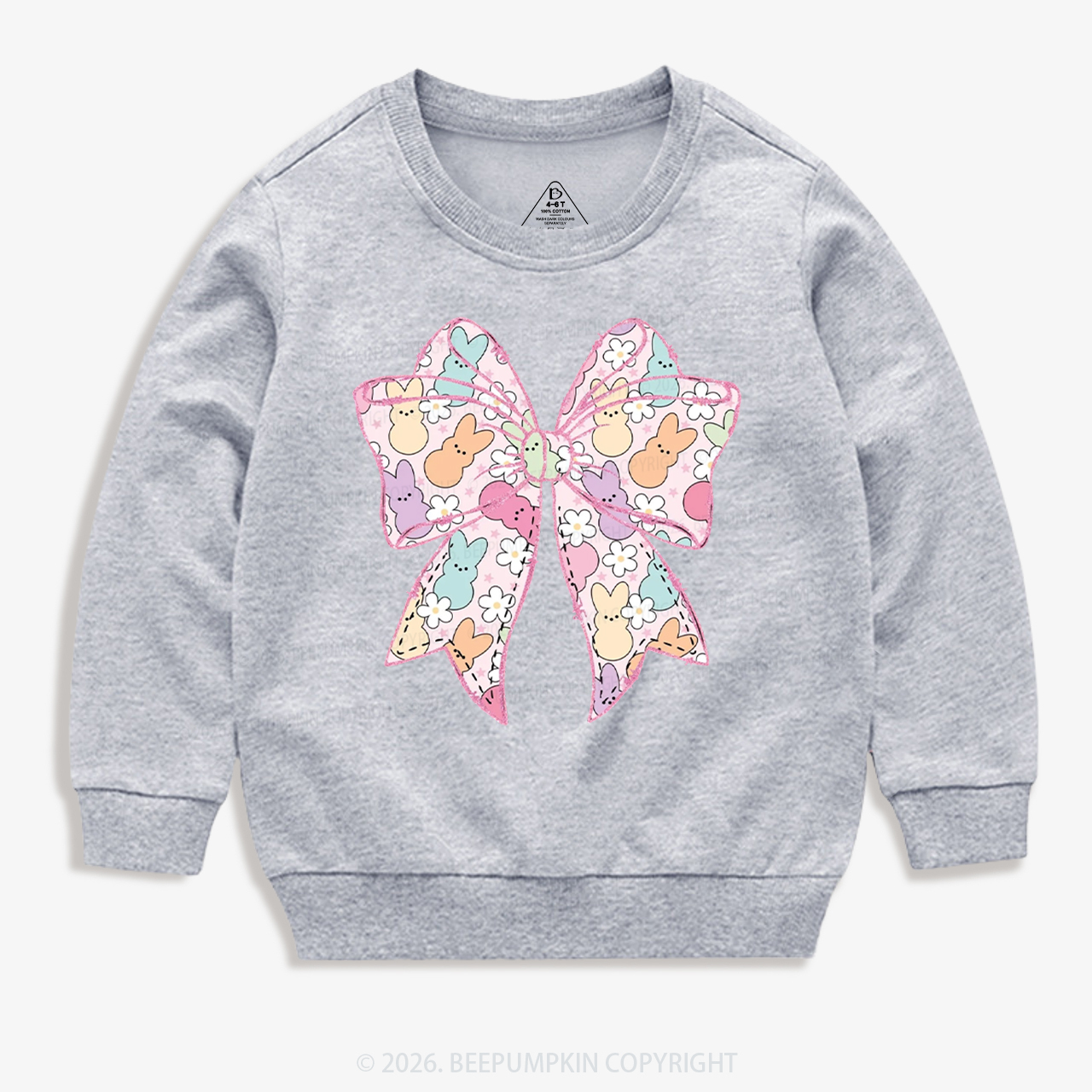 Easter Coquette Bunny Bow Kid's Sweatshirt