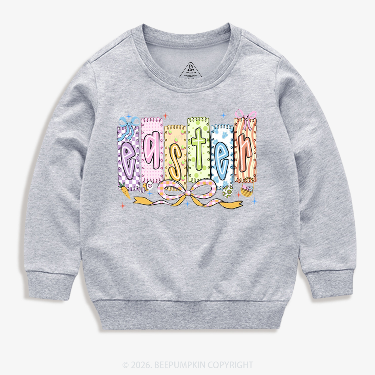 Cute Pastel Preppy Coquette Easter Kid's Sweatshirt