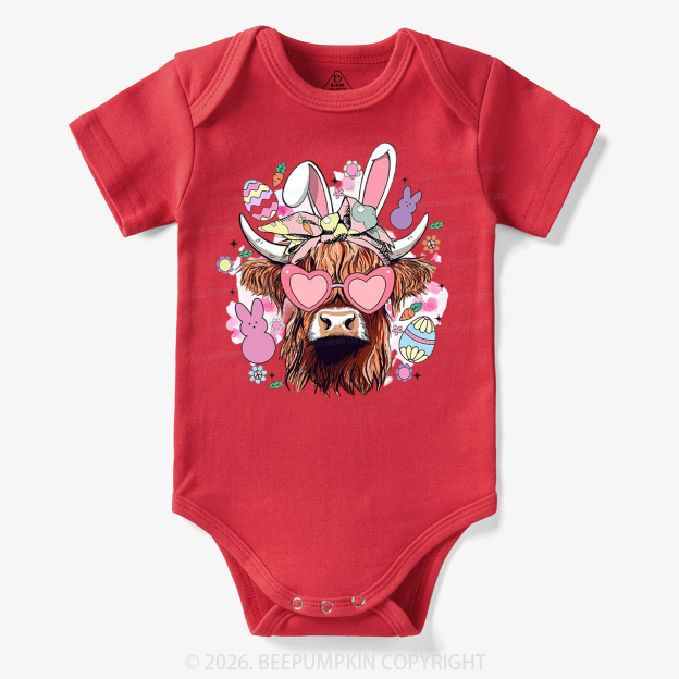 Easter Cute Highland Cow Bodysuit