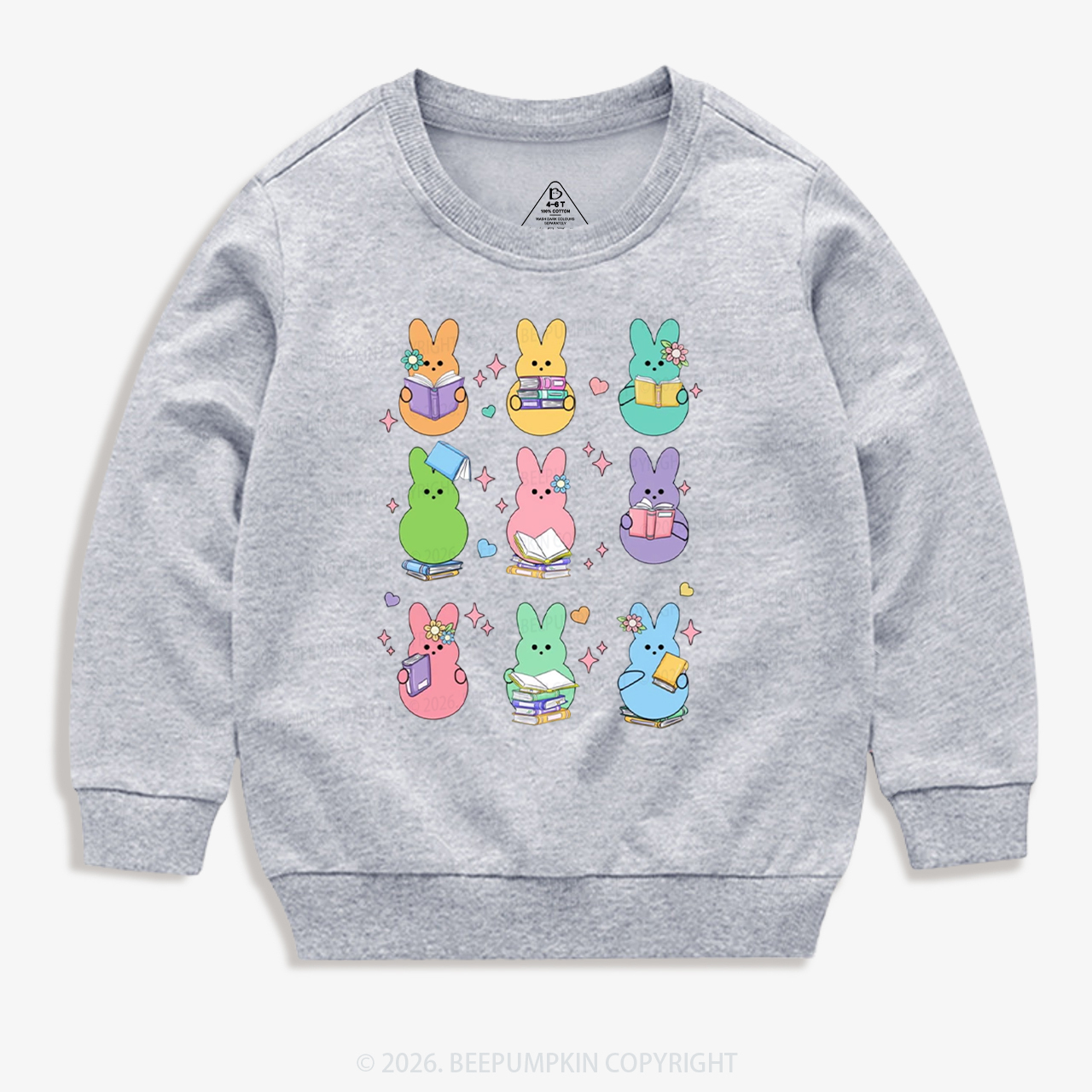 Easter Bunnies Reading Books Kid's Sweatshirt