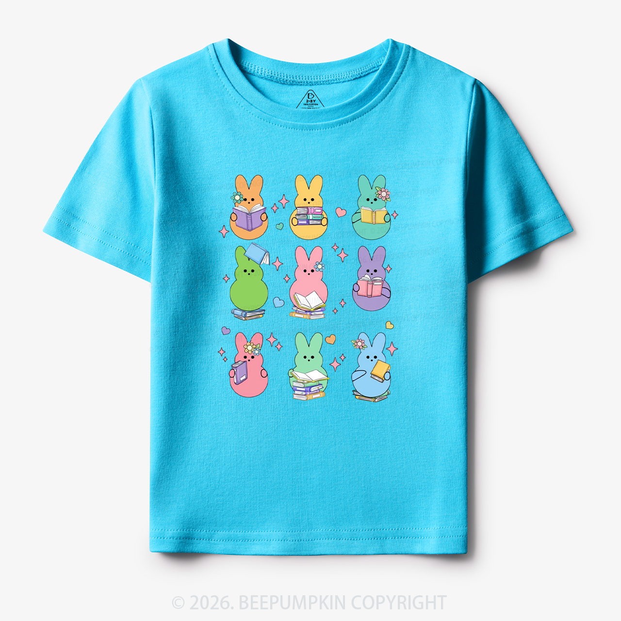 Easter Bunnies Reading Books Toddler&Kid's Tees