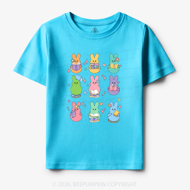 Easter Bunnies Reading Books Toddler&Kid's Tees