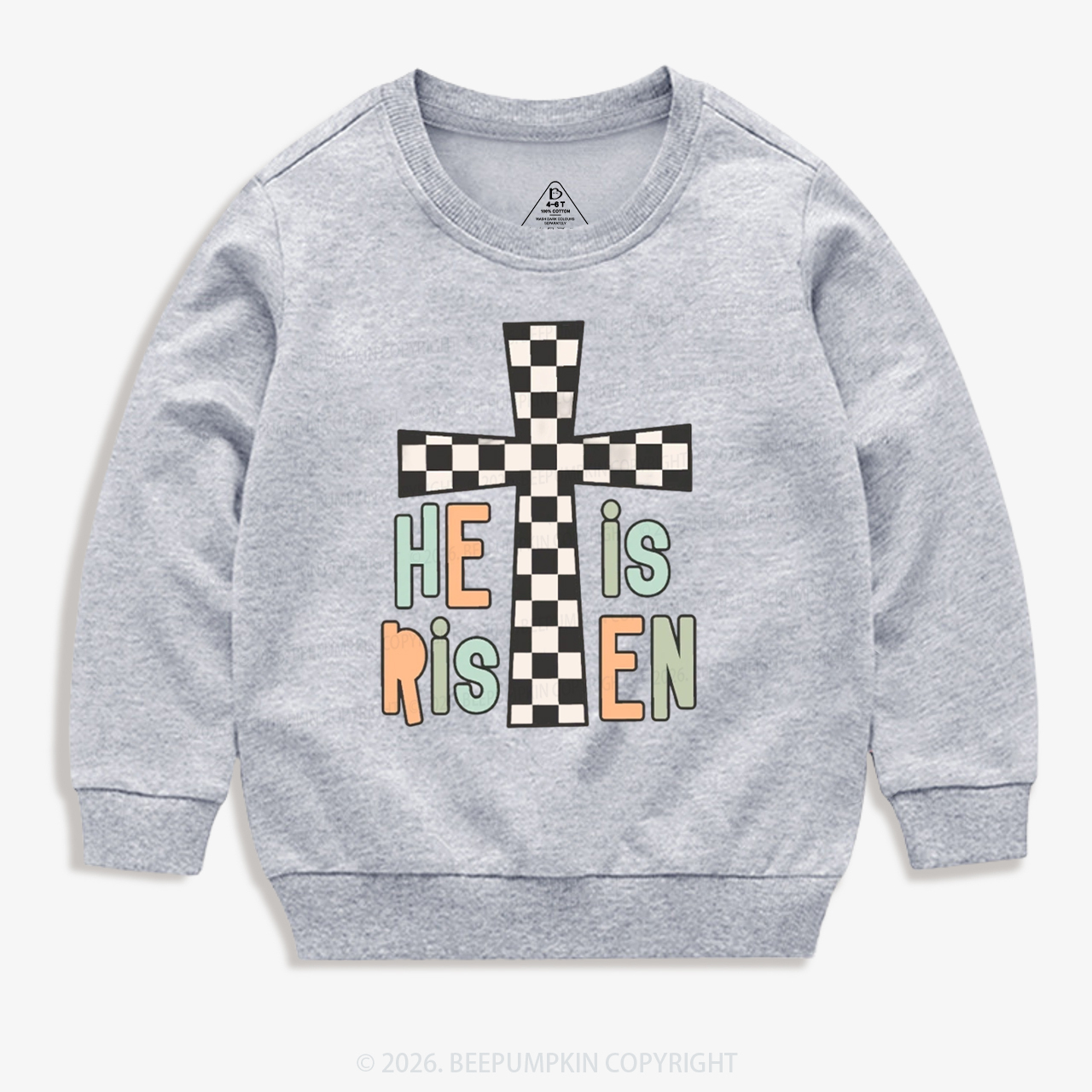 He Is Risen Easter Trendy Christian Kid's Sweatshirt