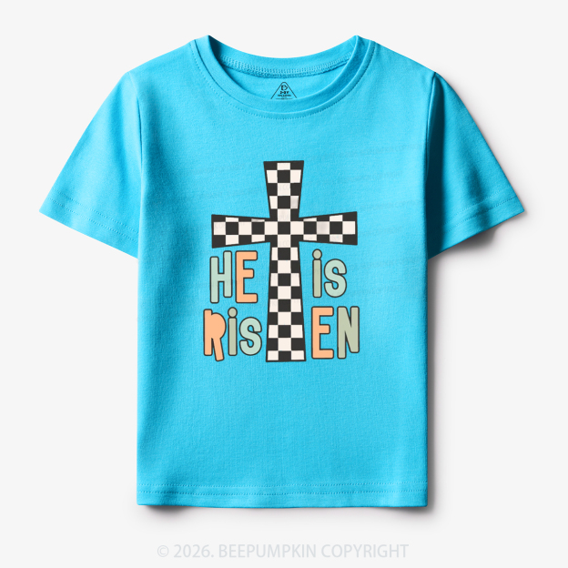 He Is Risen Easter Trendy Christian Toddler&Kid's Tees