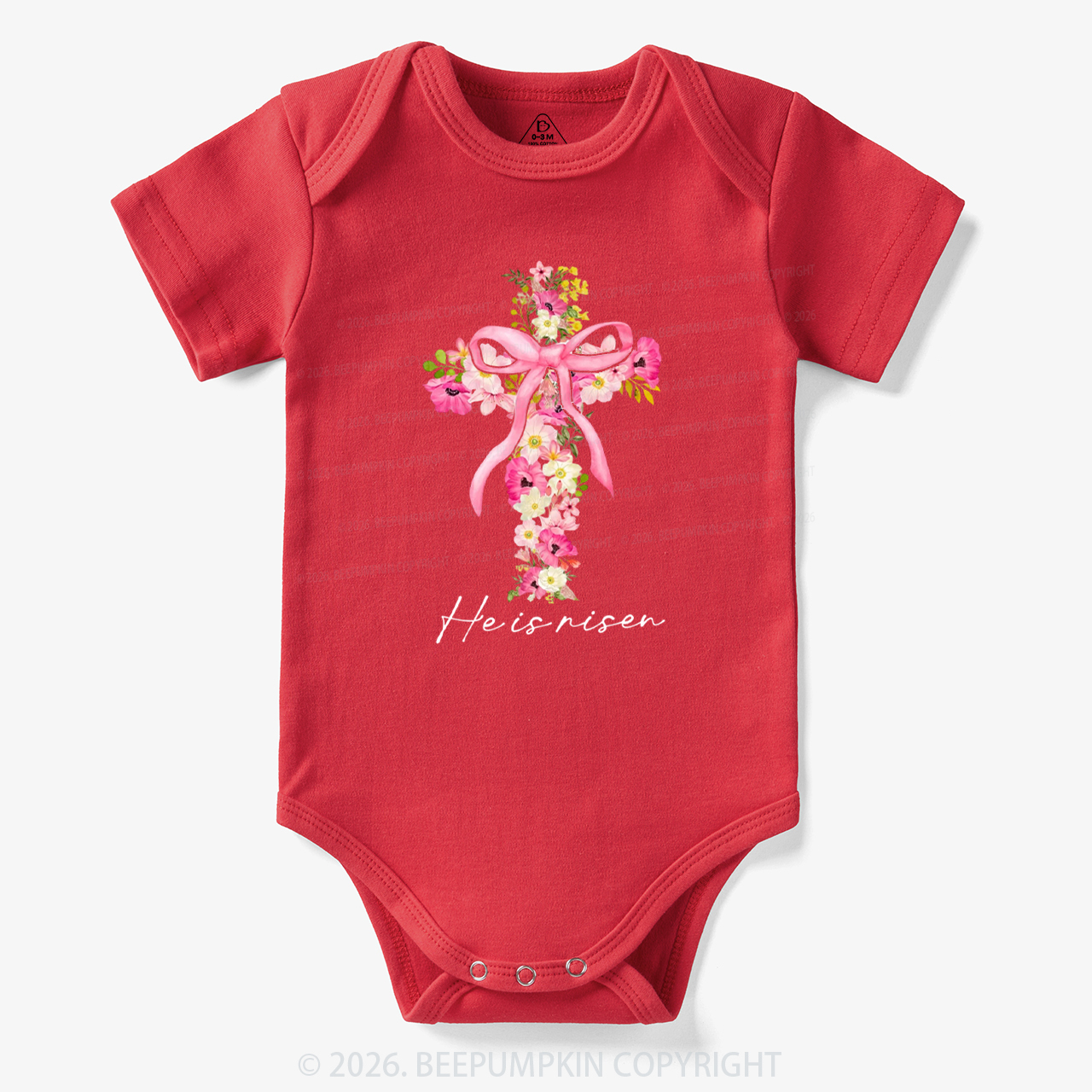 He Is Risen Easter Floral Bodysuit