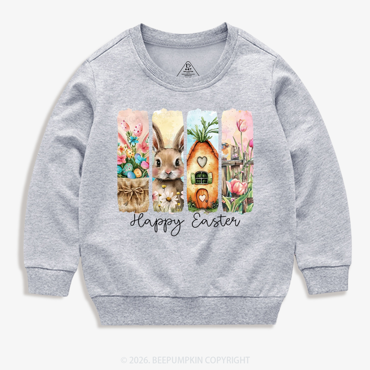 Happy Easter Floral Spring Kid's Sweatshirt