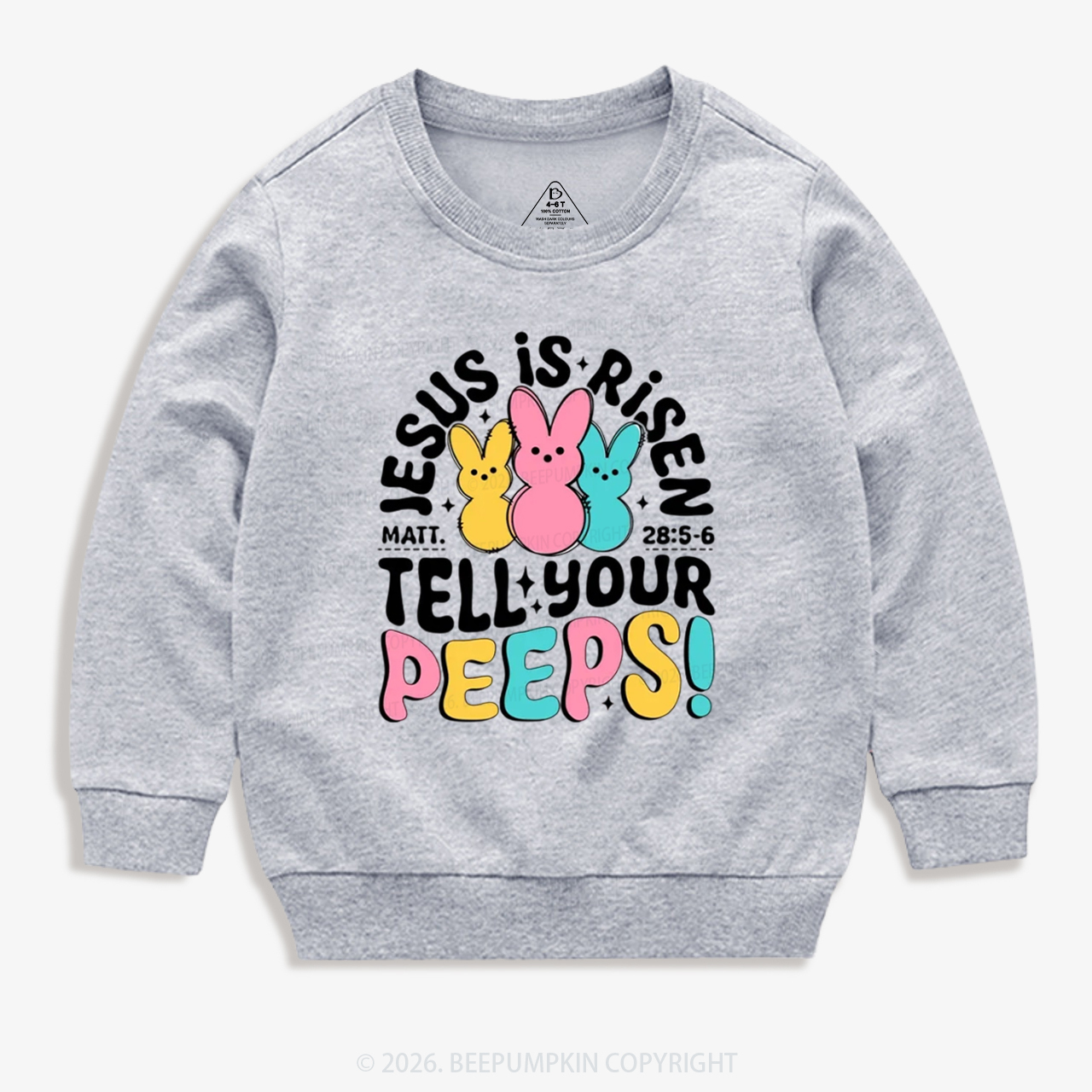 Jesus Is Risen Tell Your Peeps Easter Kid's Sweatshirt