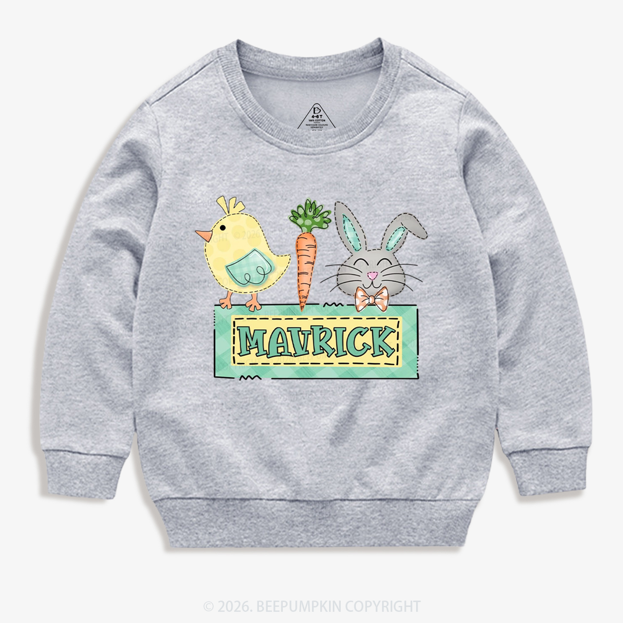 Personalized Name Easter Bunny Carrot Kid's Sweatshirt
