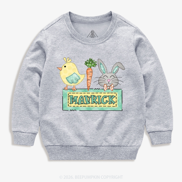 Personalized Name Easter Bunny Carrot Kid's Sweatshirt