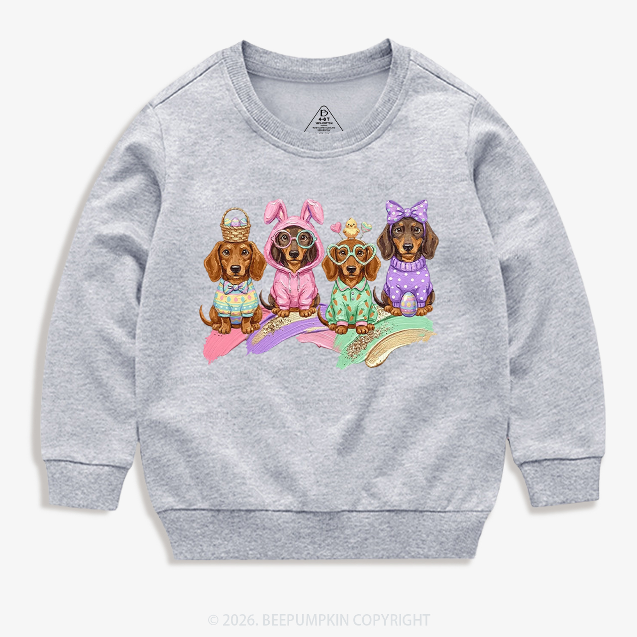 Easter Dog Cute Dachshund Kid's Sweatshirt
