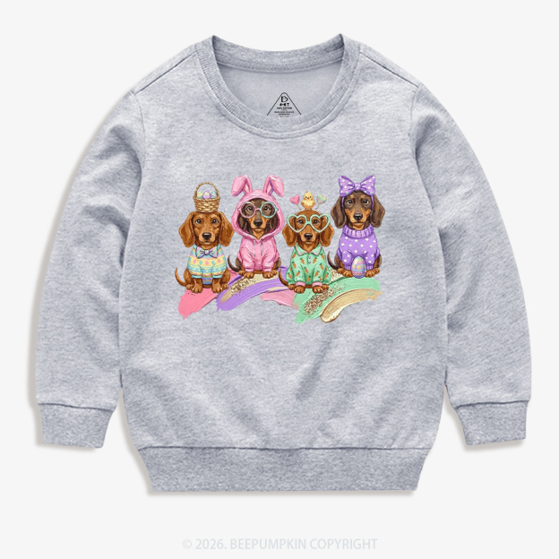 Easter Dog Cute Dachshund Kid's Sweatshirt