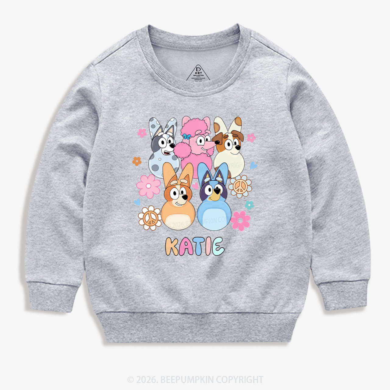 Personalized Cartoon Dog Easter Kid's Sweatshirt