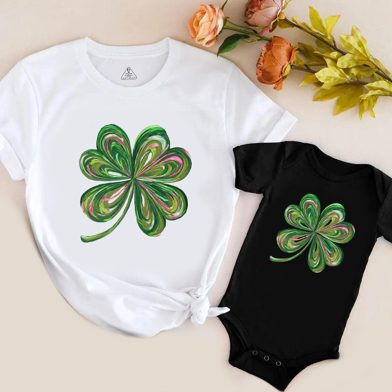 Lucky Shamrock Saint Patrick's Party Mom&Me Matching T-Shirts