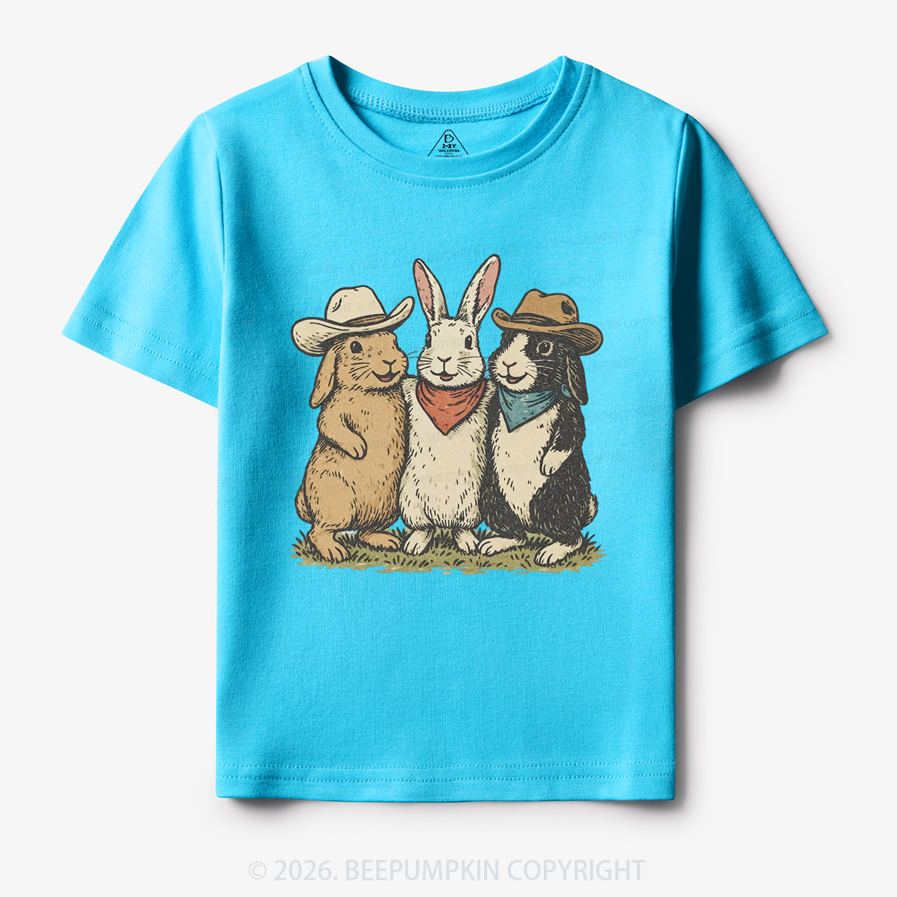 Western Bunnies Easter Toddler&Kid's Tees