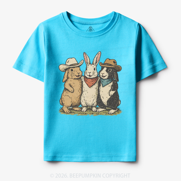 Western Bunnies Easter Toddler&Kid's Tees