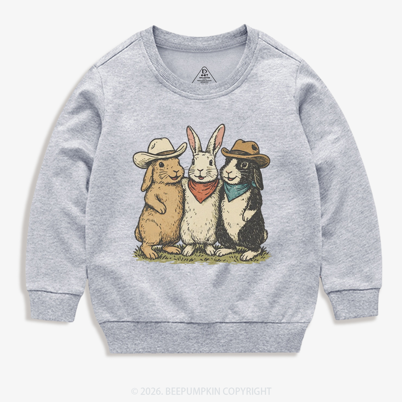 Western Bunnies Easter Kid's Sweatshirt