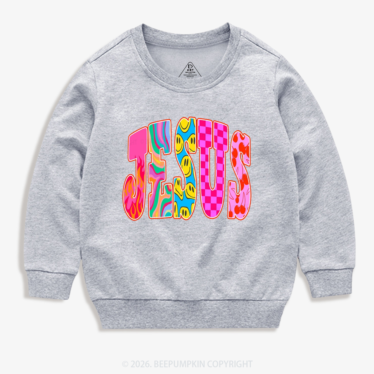 Jesus Loves Me Retro Colorful Kid's Sweatshirt