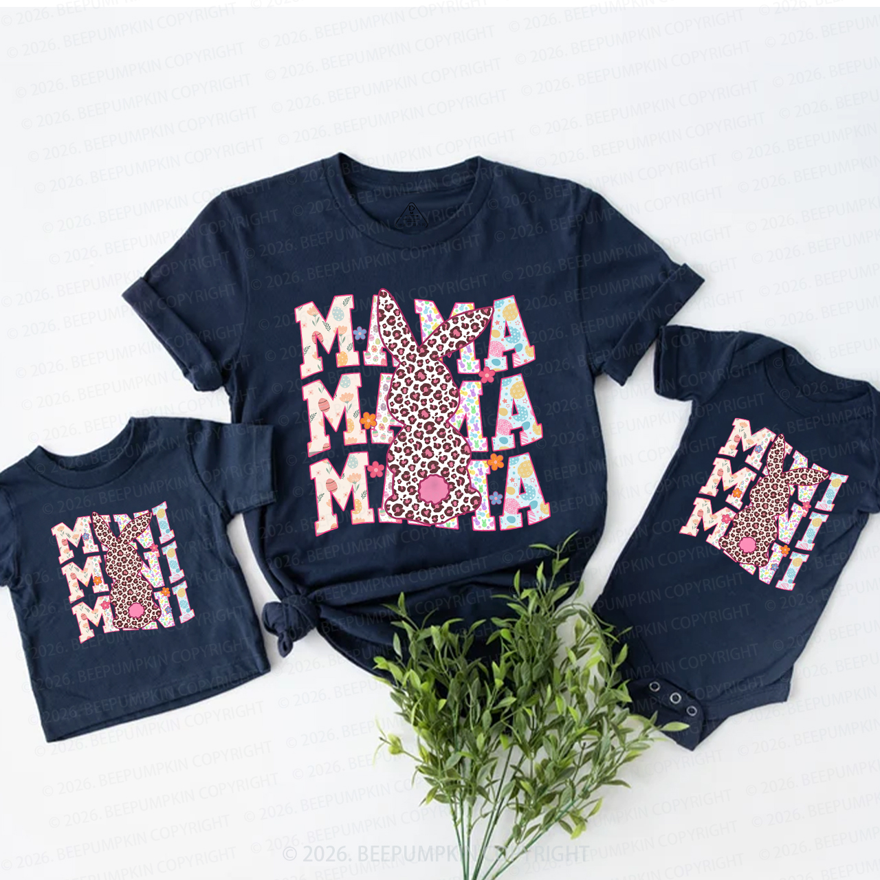 Mama Mini Easter Bunny Mom&Me Matching T-Shirts