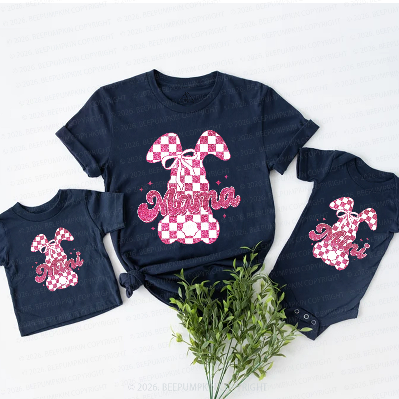 Glitter Easter Bunny Mama Mini Mom&Me Matching T-Shirts