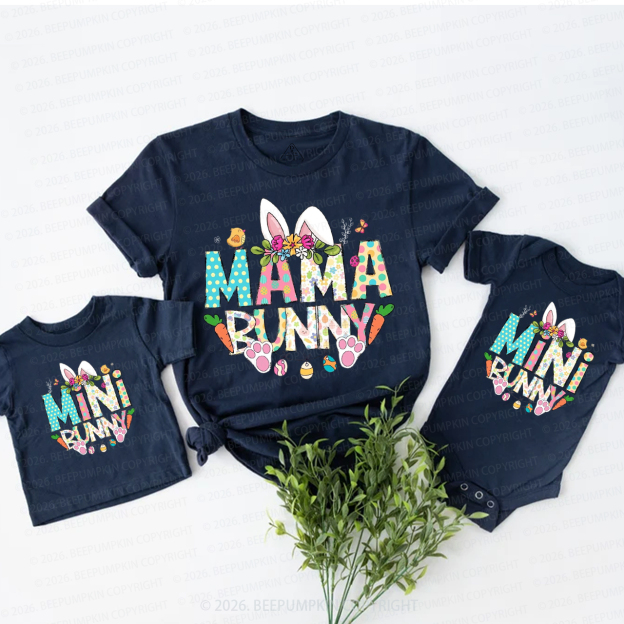 Easter Mama Mini Floral Spring Bunny Mom&Me Matching T-Shirts