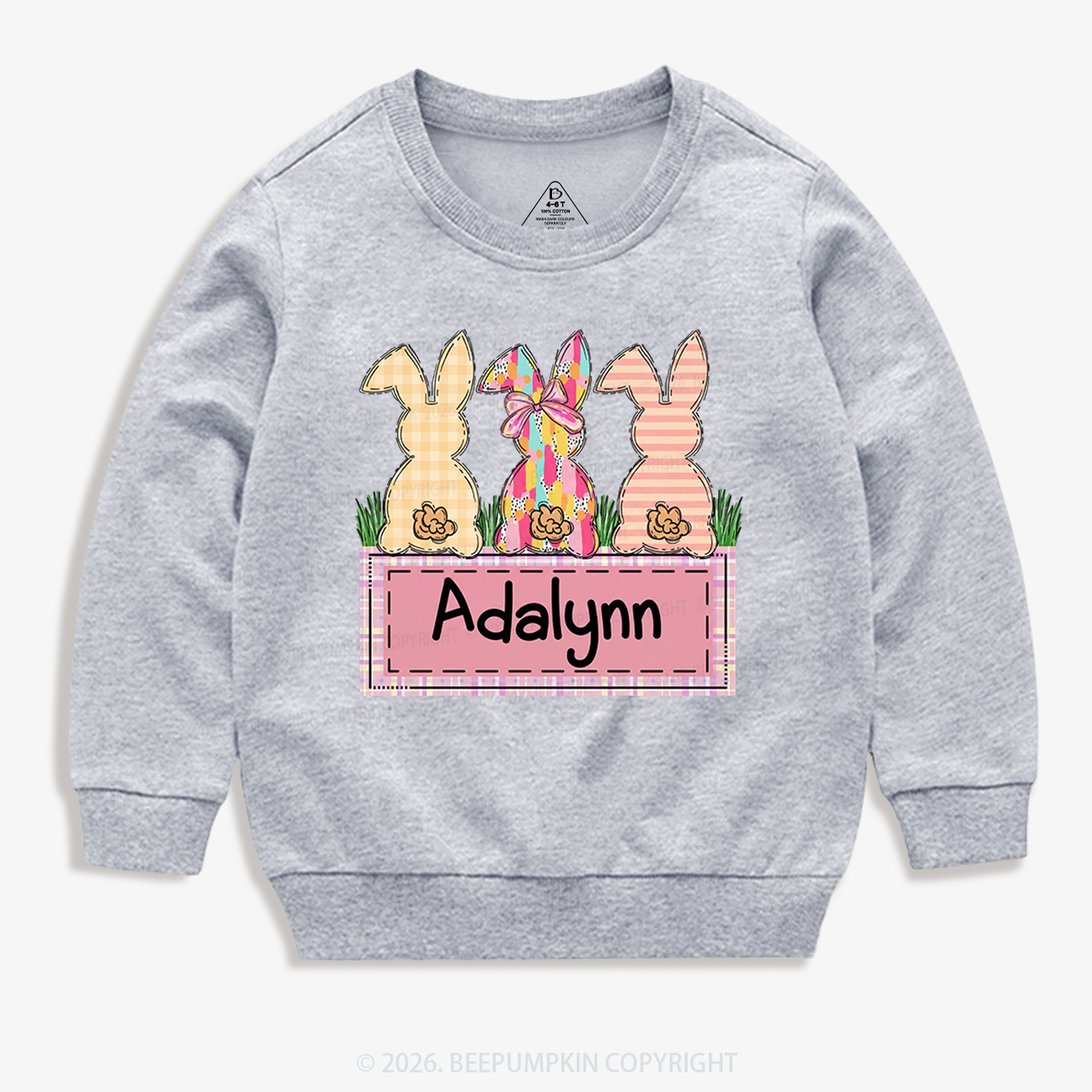 Personalized Name Retro Happy Easter Kid's Sweatshirt