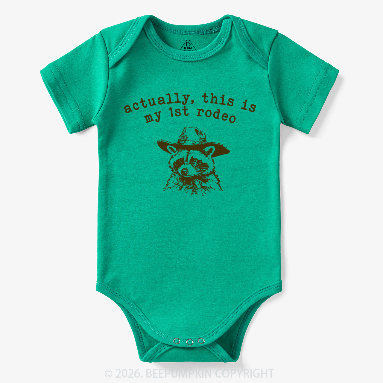 Raccoon My first Rodeo Birthday Bodysuit