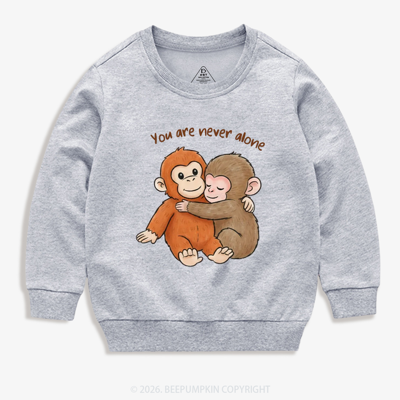 You Are Never Alone Punch Monkey Kid's Sweatshirt