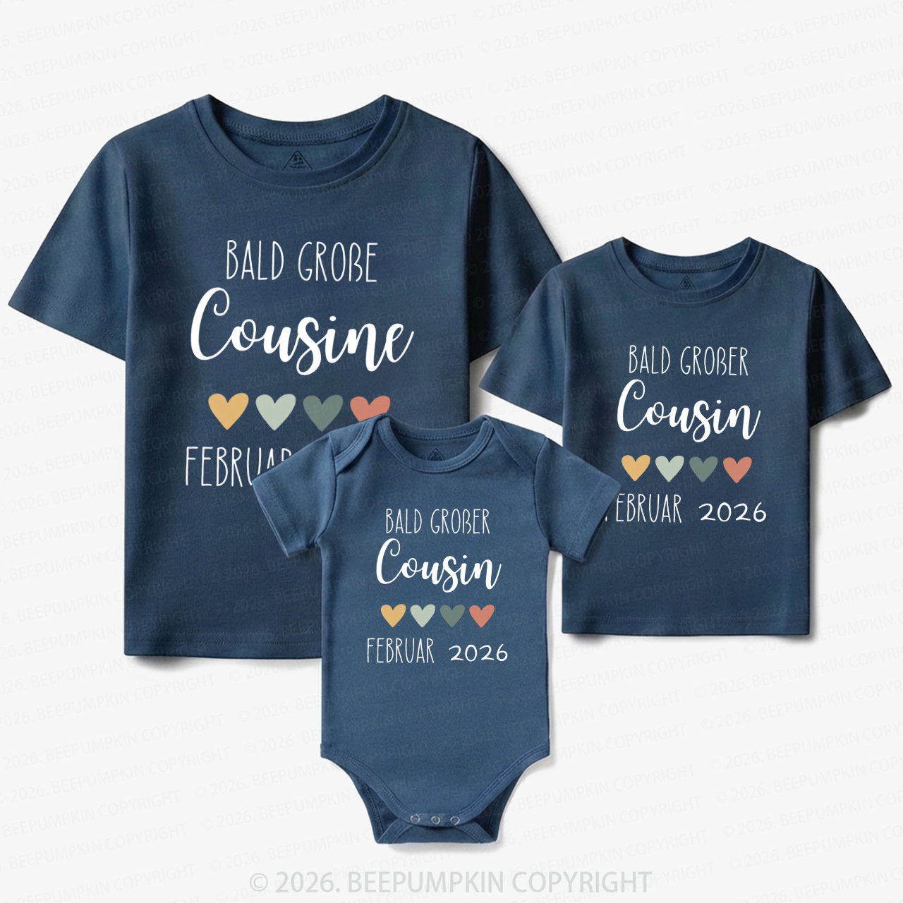 Personalized Little Cousin Crew Matching Tees For Siblings