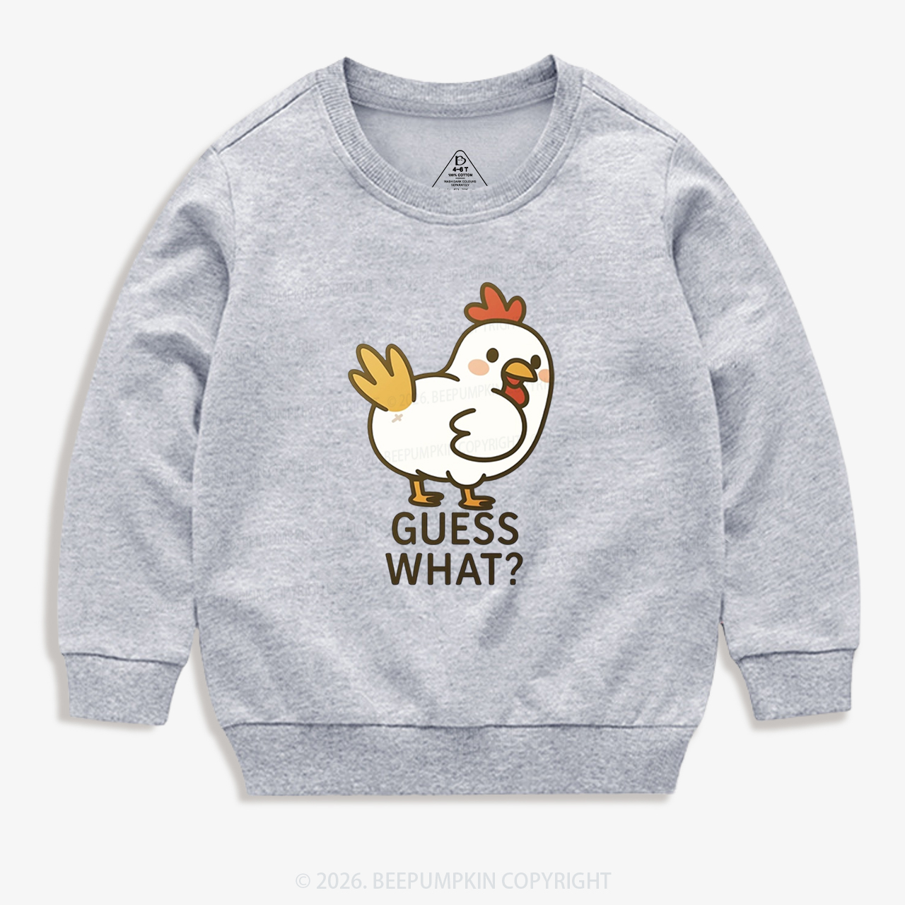 Guess What Chicken Funny Butt Joke Kid's Sweatshirt 7