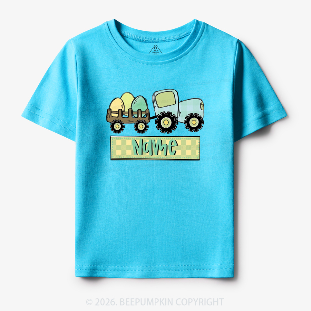 Personalized Name Easter Tractor Toddler&Kid's Tees