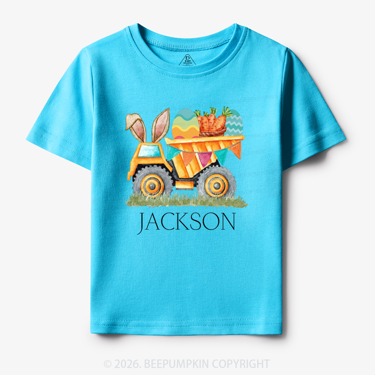 Personalized Name Easter Dump Truck Toddler&Kid's Tees