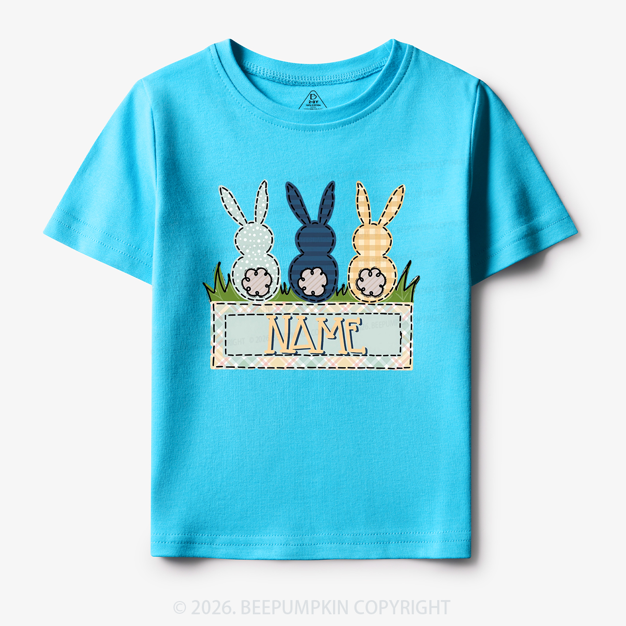 Personalized Name Easter Bunny Trio Toddler&Kid's Tees