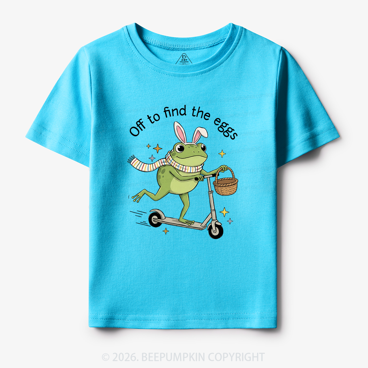 Funny Frog on Scooter Easter Egg Toddler&Kid's Tees 7