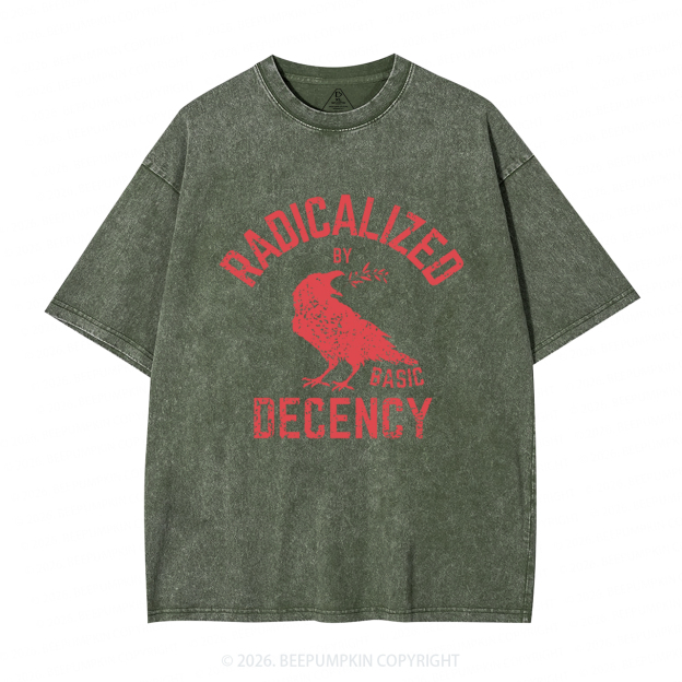 Radicalized By Basic Decency Equality Washed T-Shirts