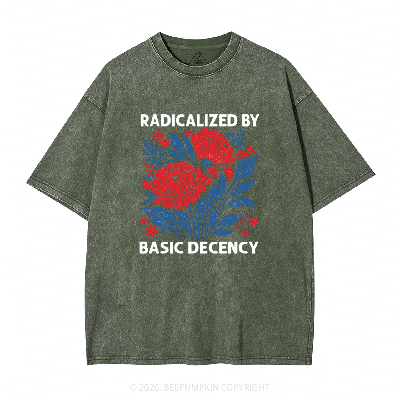 Radicalized By Basic Decency Feminist Washed T-Shirts