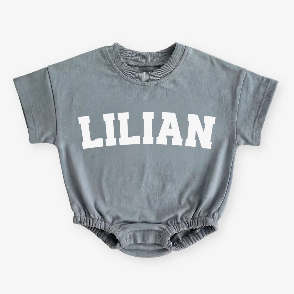 Personalized Name Short Sleeve Baby Bubble Romper