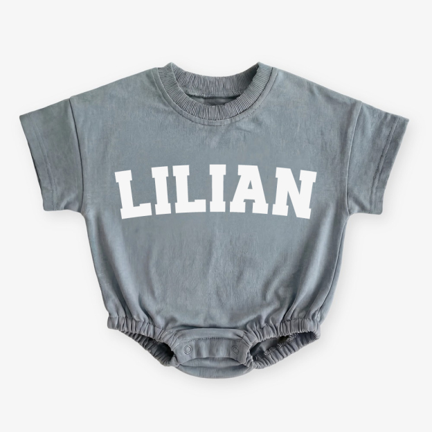 Personalized Name Short Sleeve Baby Bubble Romper