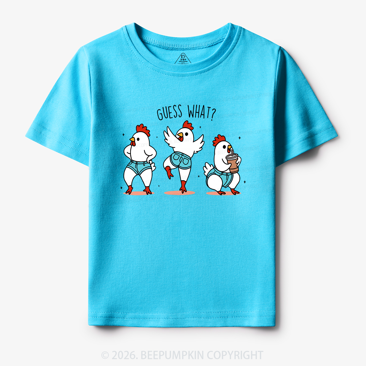 Guess What Chicken Butt Funny Western Toddler&Kid's Tees