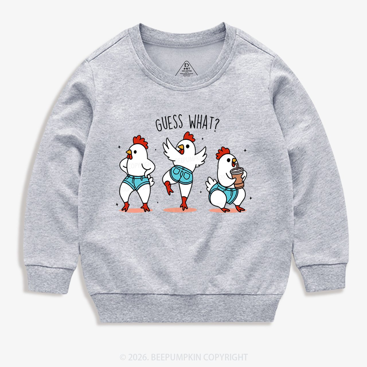 Guess What Chicken Butt Funny Western Kid's Sweatshirt