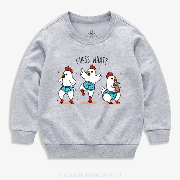 Guess What Chicken Butt Funny Western Kid's Sweatshirt