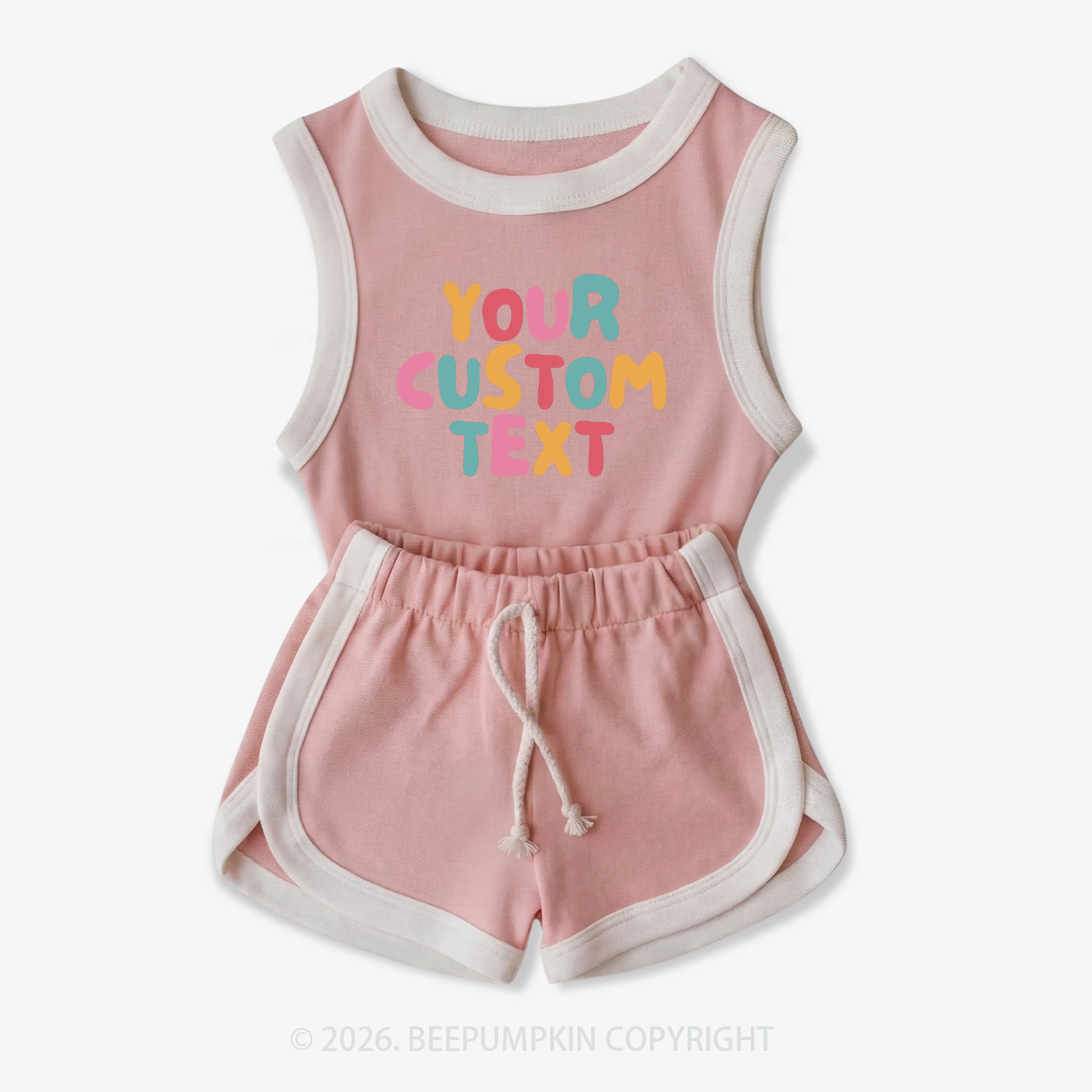 Personalized Colorful Name Baby Tank Top and Shorts Sets