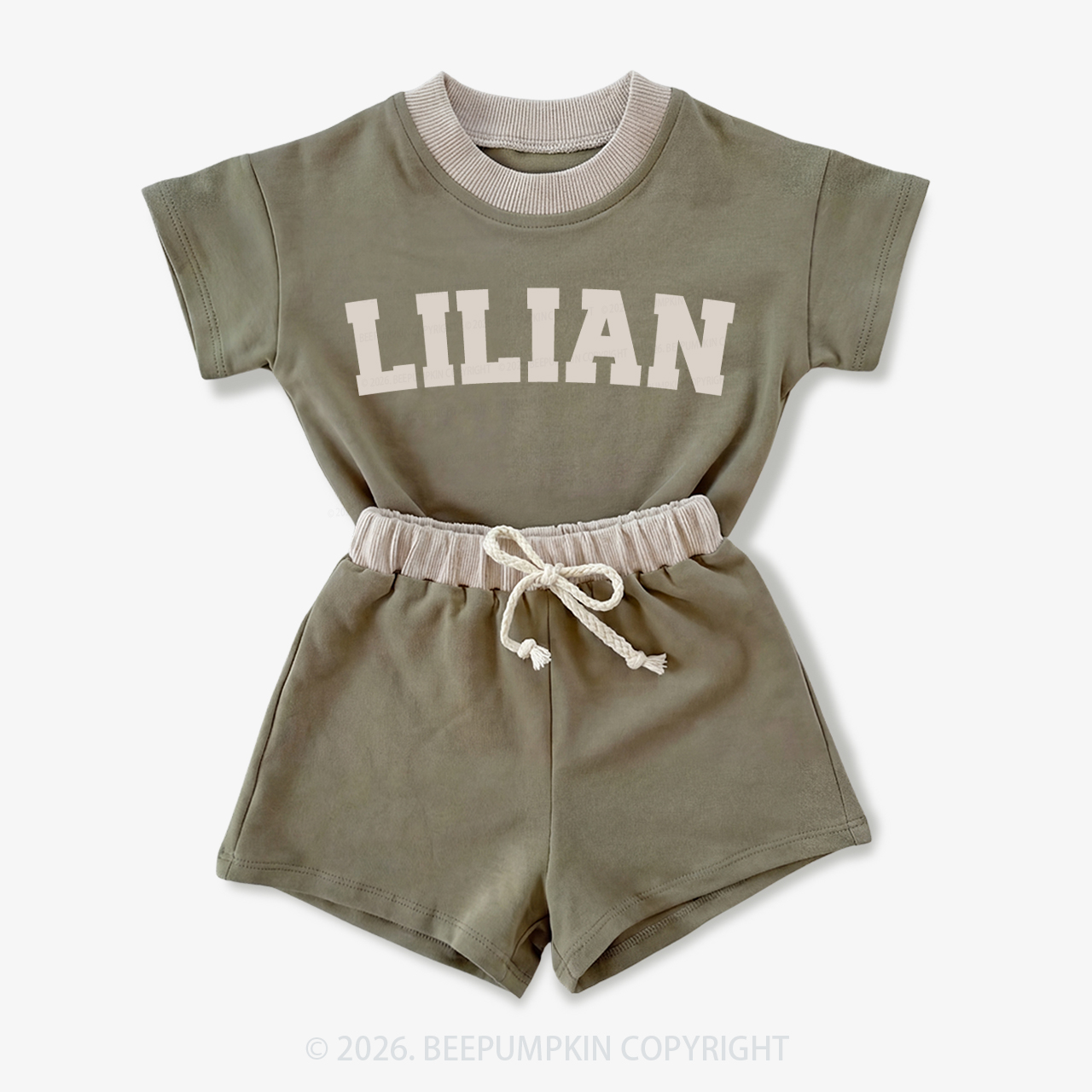 Personalized Name Baby Short Sleeve Tee and Shorts Sets