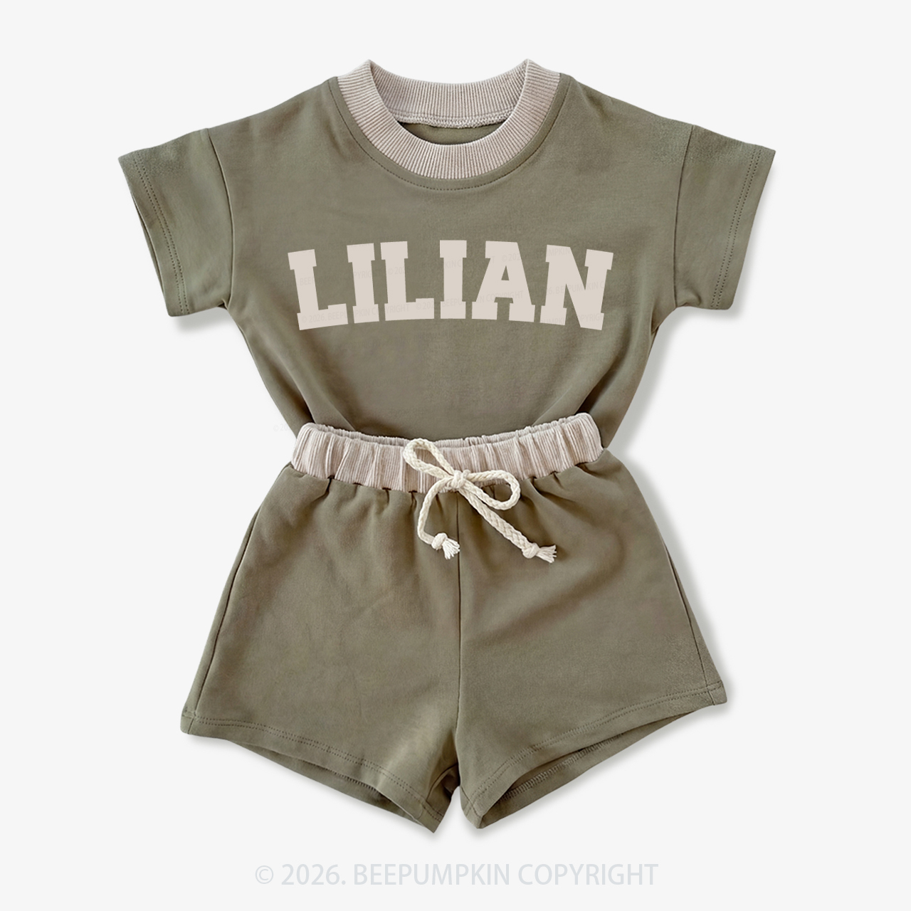 Personalized Name Baby Short Sleeve Tee and Shorts Sets