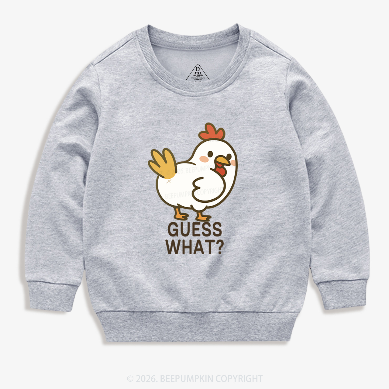 Guess What Chicken Funny Butt Joke Kid's Sweatshirt