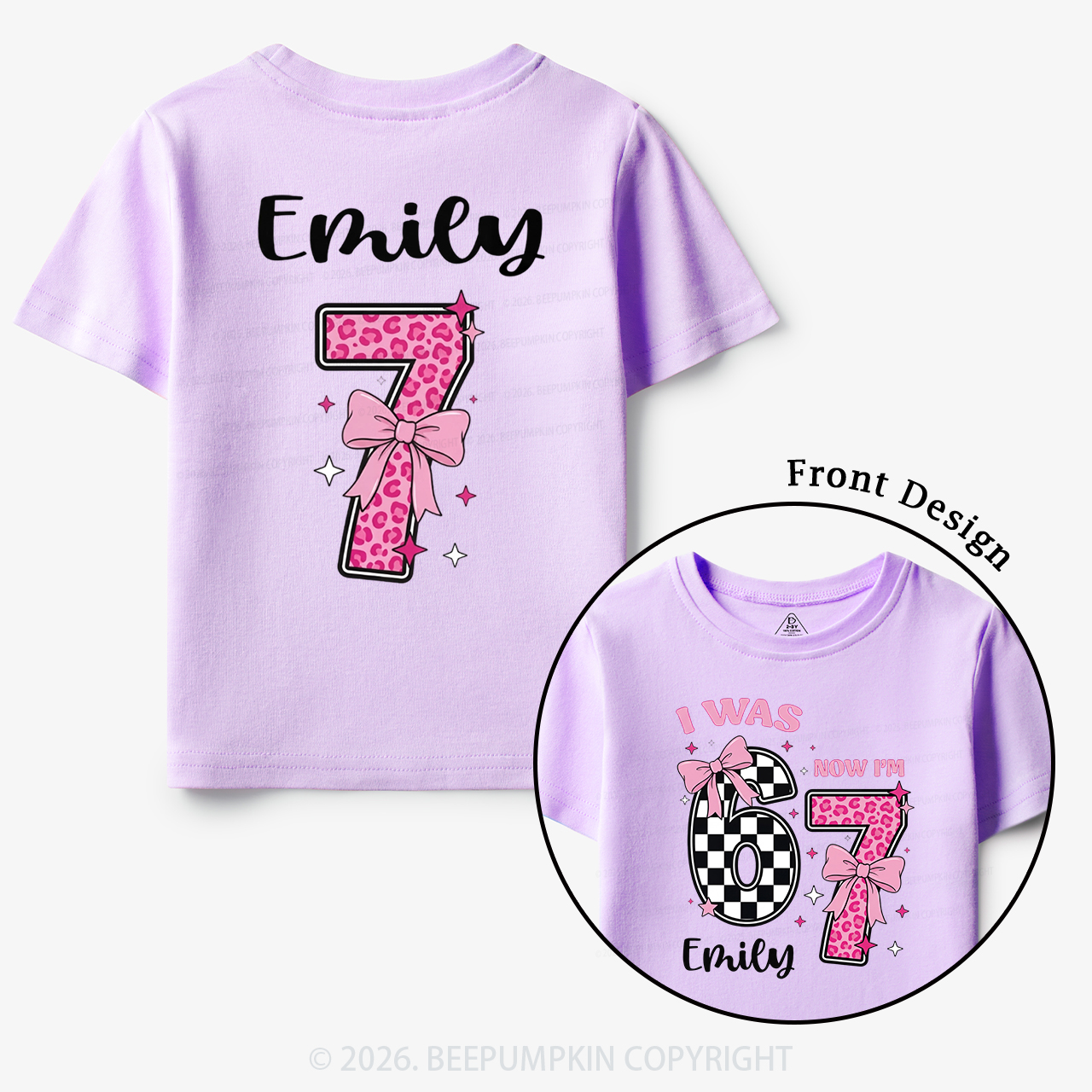 I Was 6 Now I'm 7 Girls Birthday Toddler&Kid's Tees
