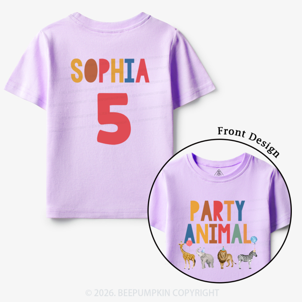 Personalized Party Animal Birthday Toddler&Kid's Tees