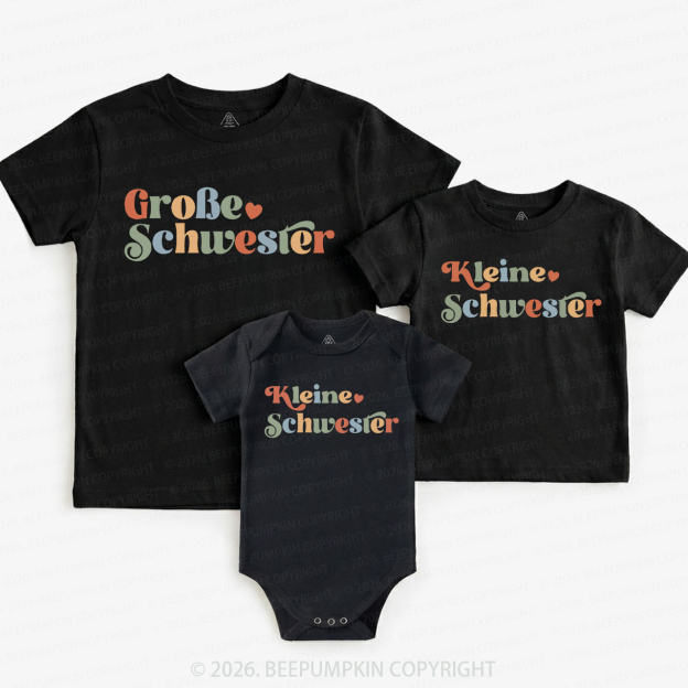 Große Schwester Pregnancy Announcement Matching Tees For Siblings