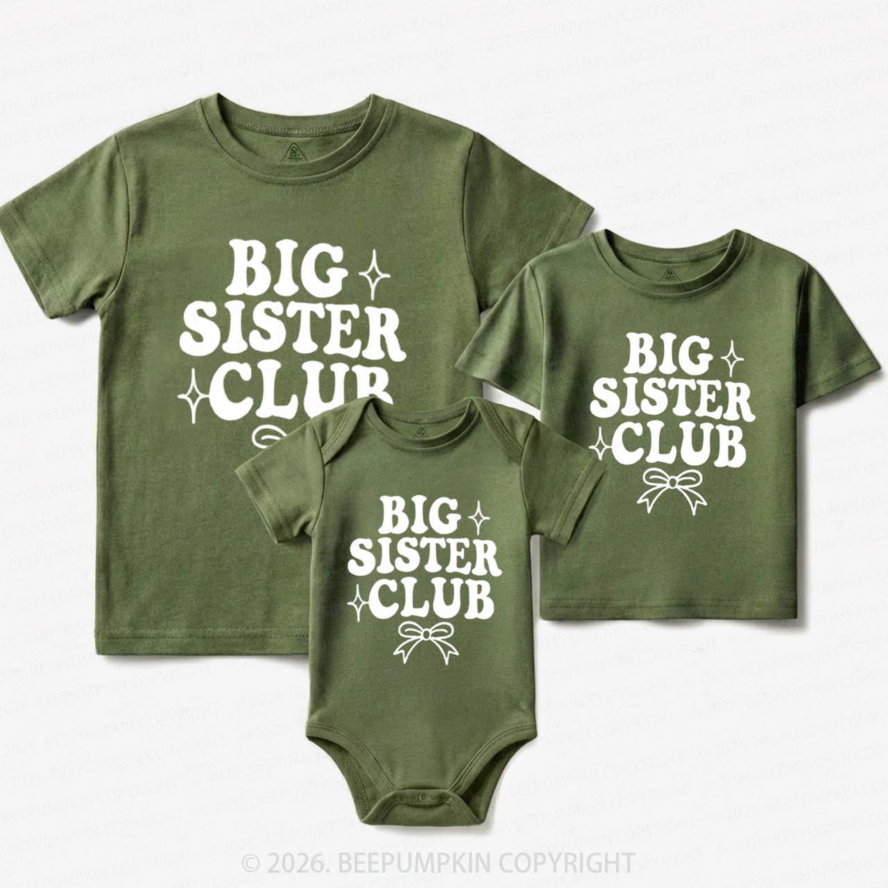 Big Sister Club Newborn Matching Tees For Siblings