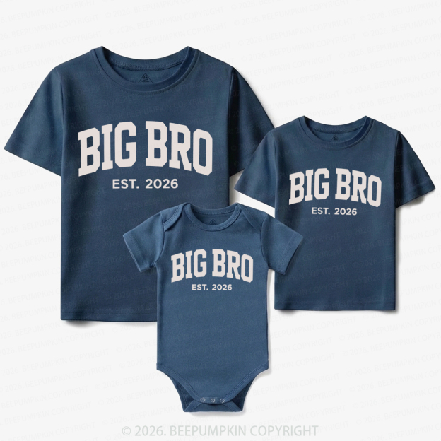 Big Bro Est 2026 Matching Tees For Siblings